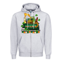 Heather Grey lucky truck with flags and beers Zipper Hoodie - AdoDesignShop