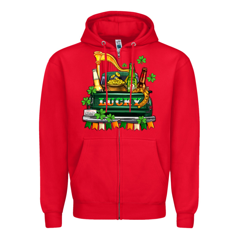 Lucky Truck With Flags And Beers Zipper Hoodie by AdoDesignShop | Teevron