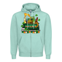 Seafoam lucky truck with flags and beers Zipper Hoodie - AdoDesignShop