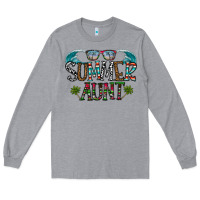 Heather Grey summer aunt Long Sleeve Tee - CowhideDigitalArt