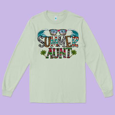 Summer Aunt Long Sleeve Tee Designed By Cowhidedigitalart