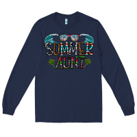 Navy summer aunt Long Sleeve Tee - CowhideDigitalArt