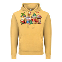 Vintage Mustard christmas gingerbread coffee cups Vintage Hoodie - Zillion Design Studio