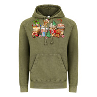 Vintage Olive christmas gingerbread coffee cups Vintage Hoodie - Zillion Design Studio