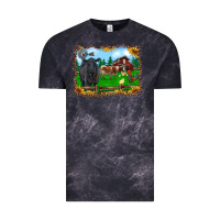 Cloud Black western barnyard black angus cattle longhorn rooster and chicks Vintage Tee - RanaPortraitStore