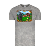 Cloud Rock western barnyard black angus cattle longhorn rooster and chicks Vintage Tee - RanaPortraitStore