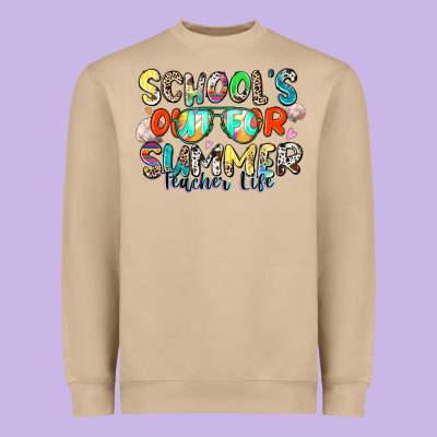 School's Out For Summer Teacher Life Heavyweight Sweatshirt Designed By Zillion Design Studio