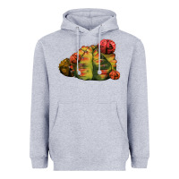 Heather Grey Gymnocalycium Variegated Cactus Heavyweight Hoodie - LillyAllenDesigns