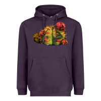 Plum Gymnocalycium Variegated Cactus Heavyweight Hoodie - LillyAllenDesigns