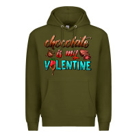 Army Green chocolate is my valentine Premium Hoodie - AdoDesignShop
