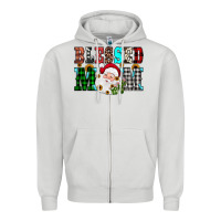 Dove Grey blessed mom christmas Zipper Hoodie - JahusDesignShop