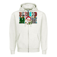 Oatmeal Heather blessed mom christmas Zipper Hoodie - JahusDesignShop