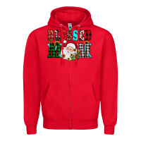 Red blessed mom christmas Zipper Hoodie - JahusDesignShop