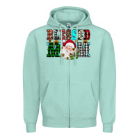 Seafoam blessed mom christmas Zipper Hoodie - JahusDesignShop