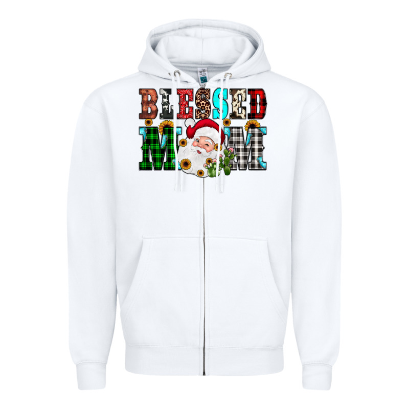 Blessed Mom Christmas Zipper Hoodie by JahusDesignShop | Teevron