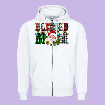 Blessed Mom Christmas Zipper Hoodie Designed By Jahusdesignshop