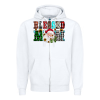 White blessed mom christmas Zipper Hoodie - JahusDesignShop