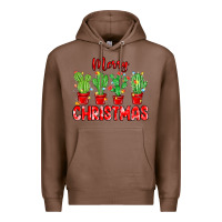 Chestnut Merry Christmas Cactuses Premium Hoodie - MaliasSmallBusiness