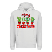 Dove Grey Merry Christmas Cactuses Premium Hoodie - MaliasSmallBusiness