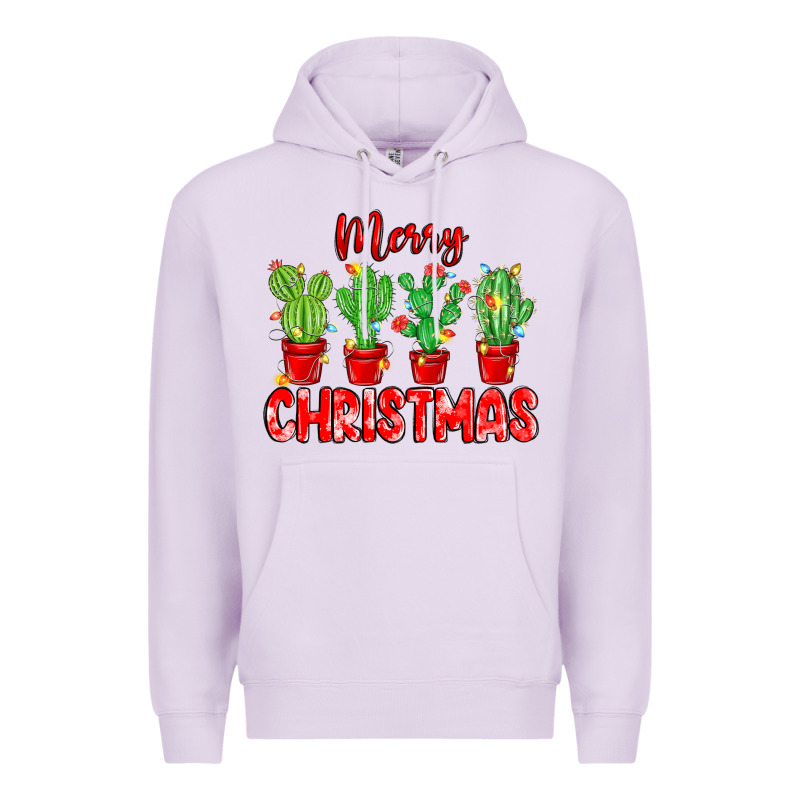 Merry Christmas Cactuses Premium Hoodie by MaliasSmallBusiness | Teevron