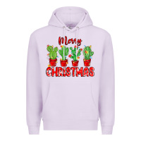 Lilac Merry Christmas Cactuses Premium Hoodie - MaliasSmallBusiness