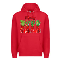 Red Merry Christmas Cactuses Premium Hoodie - MaliasSmallBusiness