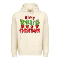 Sandshell Merry Christmas Cactuses Premium Hoodie - MaliasSmallBusiness