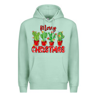 Seafoam Merry Christmas Cactuses Premium Hoodie - MaliasSmallBusiness