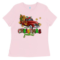 Bubblegum Pink christmas junkie Ladies Tee - AdoDesignShop