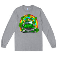 Heather Grey st patricks shamrock gold rainbow truck Long Sleeve Tee - FaDigitalArtStudio