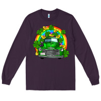 Plum st patricks shamrock gold rainbow truck Long Sleeve Tee - FaDigitalArtStudio