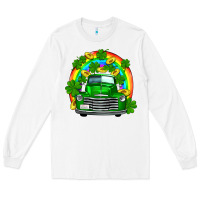 White st patricks shamrock gold rainbow truck Long Sleeve Tee - FaDigitalArtStudio