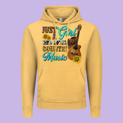 Just A Girl Who Loves Country Music Vintage Hoodie Designed By Texasbilliewilder