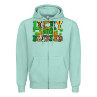 Seafoam lucky and blessed with coins and shamrocks Zipper Hoodie - AdoDesignShop