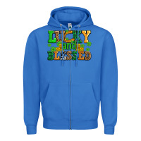 True Royal lucky and blessed with coins and shamrocks Zipper Hoodie - AdoDesignShop