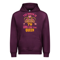 Mauve Wine the queen is 70 long live the queen Urban Hoodie - Jasminsmagicworld