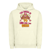 Pigment Pistachio the queen is 70 long live the queen Urban Hoodie - Jasminsmagicworld