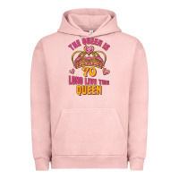 Pigment Salmon the queen is 70 long live the queen Urban Hoodie - Jasminsmagicworld