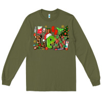 Army Green lpn christmas nurse with Long Sleeve Tee - AdoDesignShop