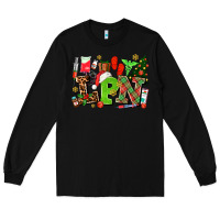 Black lpn christmas nurse with Long Sleeve Tee - AdoDesignShop