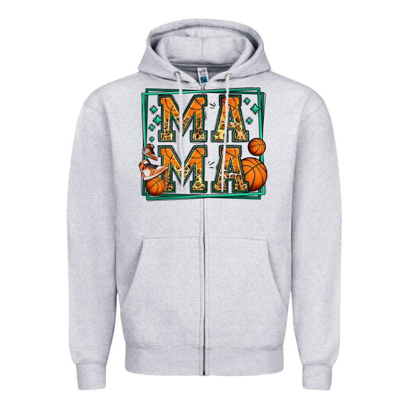 Basketball Mama Zipper Hoodie by Jasminsmagicworld | Teevron
