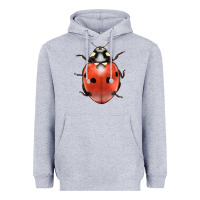 Heather Grey lady bug Heavyweight Hoodie - LillyAllenDesigns