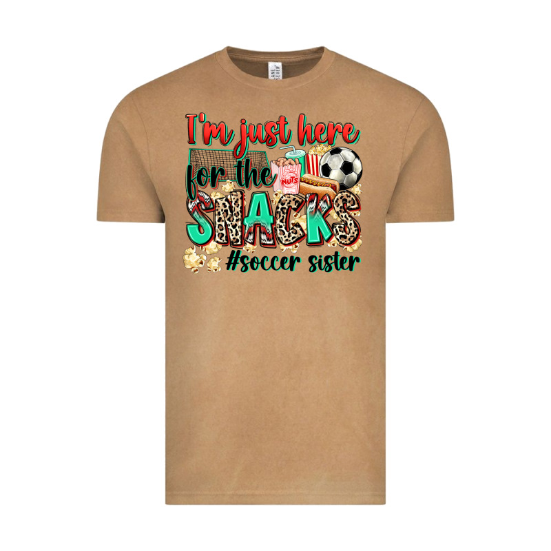 I'm Just Here For The Snacks #soccer Sister Vintage Tee by Zillion Design Studio | Teevron