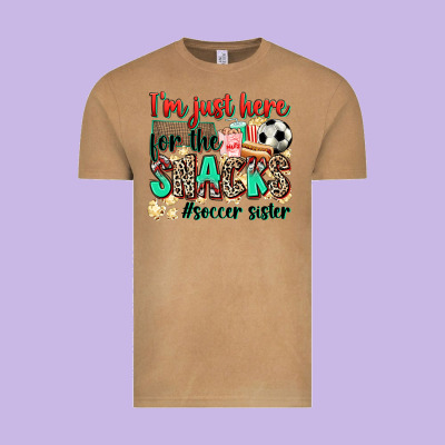 I'm Just Here For The Snacks #soccer Sister Vintage Tee Designed By Zillion Design Studio