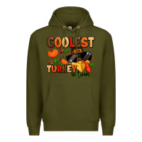 Army Green coolest turkey in town Premium Hoodie - MaliasSmallBusiness