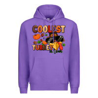 Purple coolest turkey in town Premium Hoodie - MaliasSmallBusiness