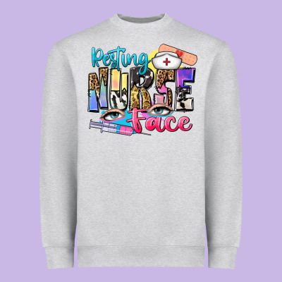 Resting Nurse Face Heavyweight Sweatshirt Designed By Zillion Design Studio