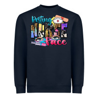 Navy resting nurse face Heavyweight Sweatshirt - Zillion Design Studio