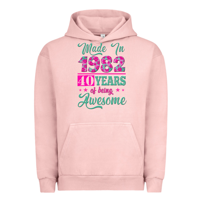 Made In 1982, 40 Years Of Being Awesome Urban Hoodie by Jasminsmagicworld | Teevron