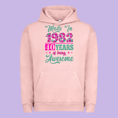 Made In 1982, 40 Years Of Being Awesome Urban Hoodie Designed By Jasminsmagicworld